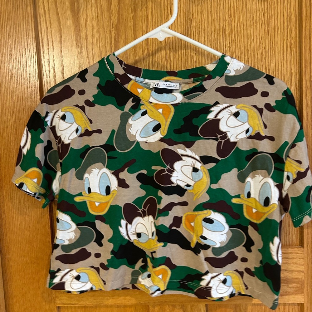 Zara Disney Camo Crop Top S